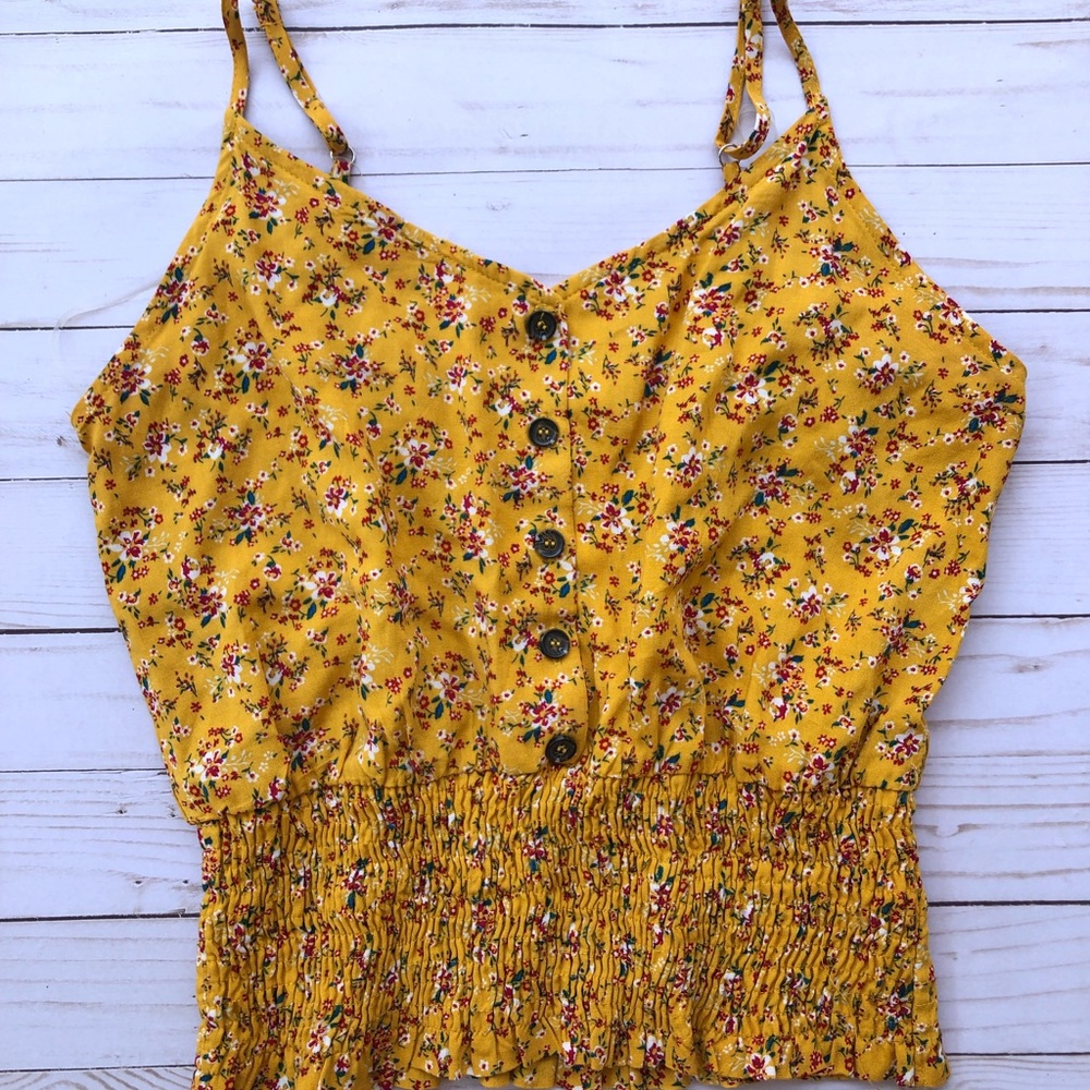 Yellow Floral Cami Top